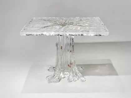 Transparent Brook Square Crystal Side Table