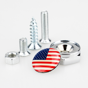 Customized License Plate Frame with VISONTER Personality Flag Logo and Bolt Screws