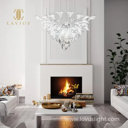 Popular morning glory chandelier villa living room lighting chandelier indoor lighting villa chandelier