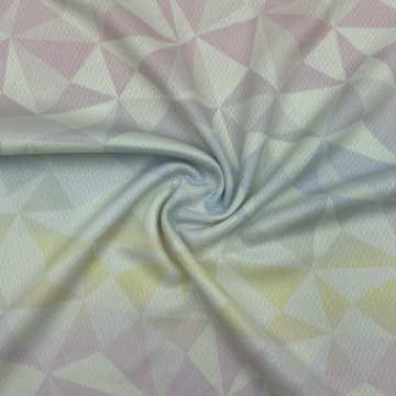Tela de malla impresa de patrón de triángulo de poliéster 100%