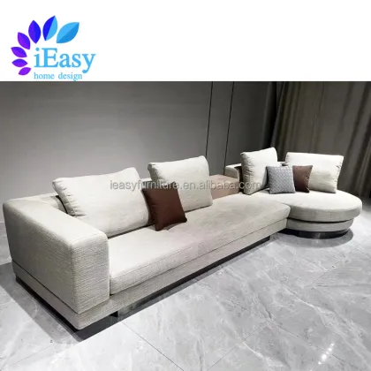 High-End Custom Italian L Shape Fabric Sofa