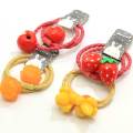 Nuevo Kawaii Baby Elastic Hair Band Strawberry Orange Apple Mango Fruit Decoration Elastic Hair Tie Titulares de cola de caballo