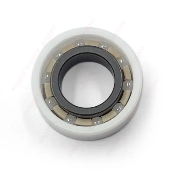 Ceramic Hybrid Ball Bearing R188: ZrO2 Outer Ring, Si3N4 Inner Ring, PEEK Retainer, 10 Zirconia Balls