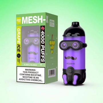 Mesh-X 4000 퍼프 충전식 일회용 vape 5% 니 코틴