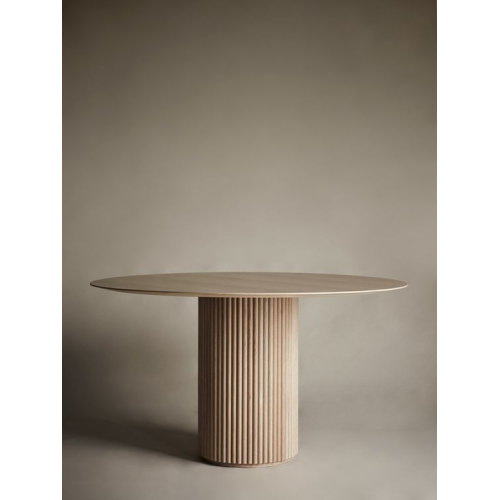 Midcentury Solid Wood Round Dining Table for 2
