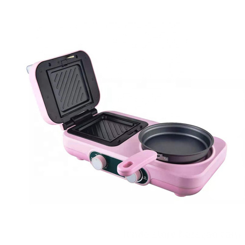 2-in-1 Multifunctional Breakfast Maker with Sandwich Plates, Frying Pan, and Cooking Pot
