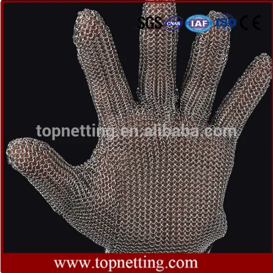 Stainless steel safety chain mail anti-cut glove