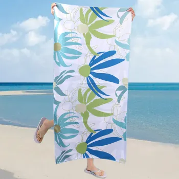 Custom Striped Logo Quick Dry Beach Towels - OEM Service Available