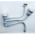 Double Head Stainless Steel Kitchen Sink Bowl Siphon Drain Pipe With Overflow Pipe