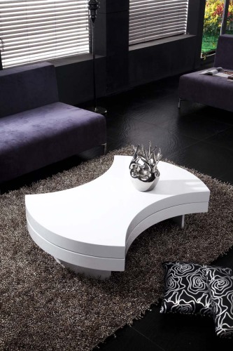 Popular Can Folded Round White Wood Coffee Tables