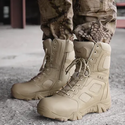 Large Size Autumn New High Top Martin Boots for Men - Tactical Outdoor Hiking Shoes