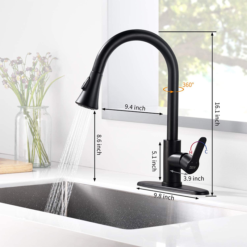 Black Stainless Steel Kitchen Faucet Cheap Flexible Taps