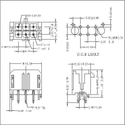 AW3045SF-2XNP MX3.0 180 Wafer Connector With Metal Fork Series