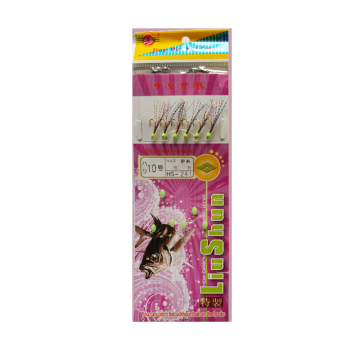 Taigek True &amp; False Fish Skin Saabiki Rigs - esca colorata di pesca con piuma