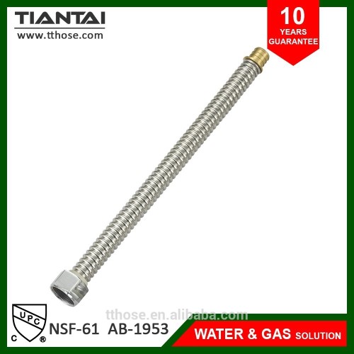 Corrugated stainless steel water heater hose