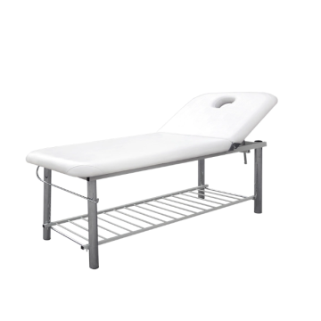 Facial bed with adjustable head position