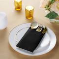 Cloth Like Dinner Napkins with Built-in Flatware Pocket