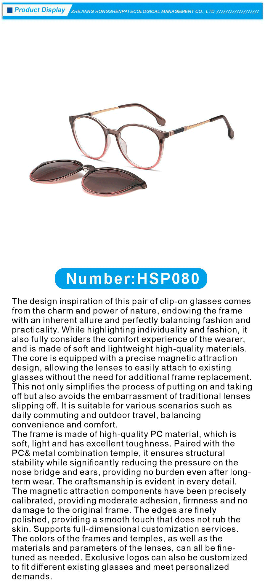 Custom Logo Clip-on Eyewear