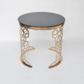 Brass stainless steel marble reception small coffee table