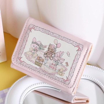 Nette kleine Frauen mit kurzer Brieftasche mit Magnetschnalle Münze Zero Brieftasche