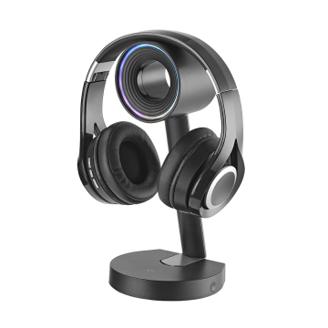 Stand per cuffie a forma di anello con illuminazione RGB del caricatore wireless per le cuffie da gioco