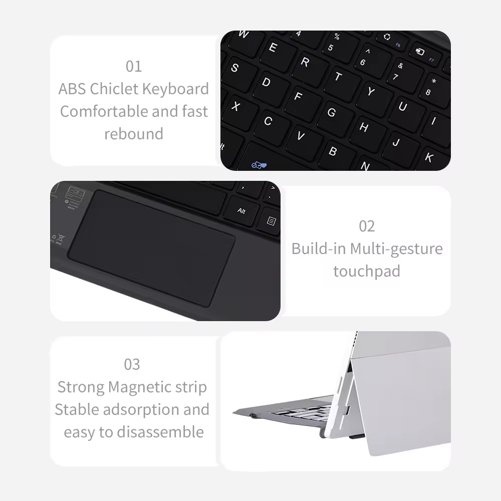 Led Trackpad 7 Color Led Backlit Trackpad Keyboard For Microsoft Surface Pro 3/4/5/6 ...
