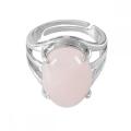 Кристалл Gemstone Регулируемый кольцо кольца натуральный камень Quartz Ring