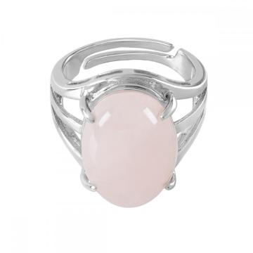 Gemstone Crystal Adjustable Ring Natural Stone Quartz Rings for Women Men Charm Rings Anniversary Birthday