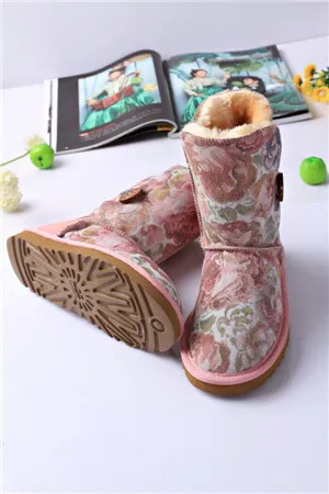 Flower skin warm women boots