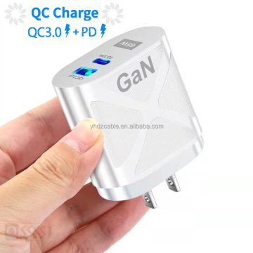 65W GaN Dual Port Travel Adapter for iPhone 13 Pro Max - New Arrival USB+C Type