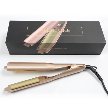 7 Day Shipping: Portable 2-in-1 Titanium Flat Iron & Curling Wand Hairstyling Travel Kit