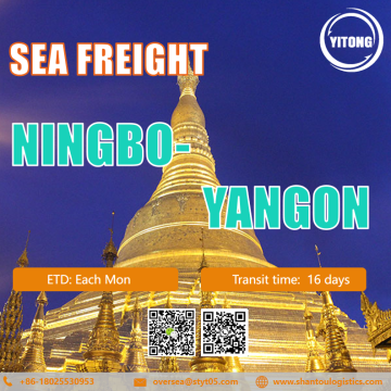 Frete marinho internacional de Ningbo para Yangon