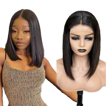 Wholesale short human hair bob wigs lace front, full lace 8 inch peruvian bob wig,virgin remy bob front lace wig human hair