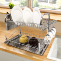 stainless steel 2 tier dish drying rack