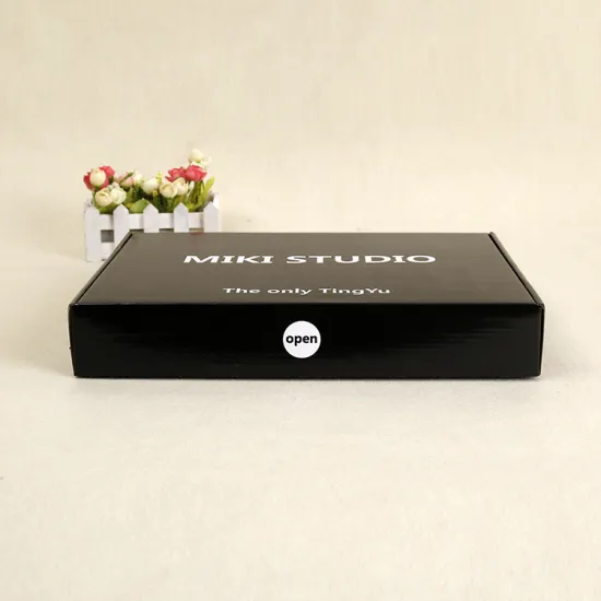 Black corrugated mailing shipping box
