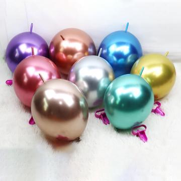 HSD Party Metallic Chrome Link Balloons: 6, 10, and 12 Inch Tail Balloon Party Decorations, Ideal for Weddings, Birthdays, and Kids' Toys