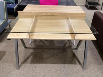 Wooden Study Desk Glass Top