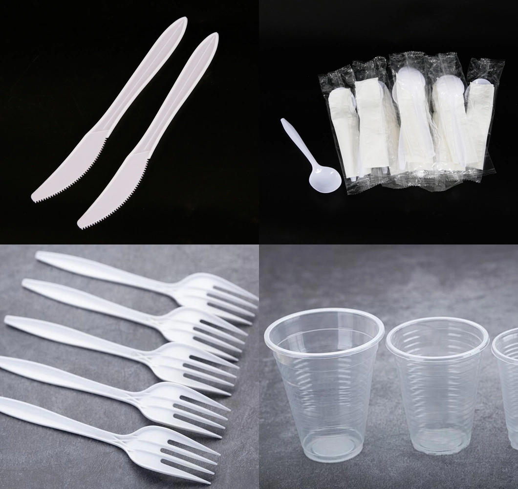 Dull Polished Plastic Cutlery Set Spoon Knife and Fork