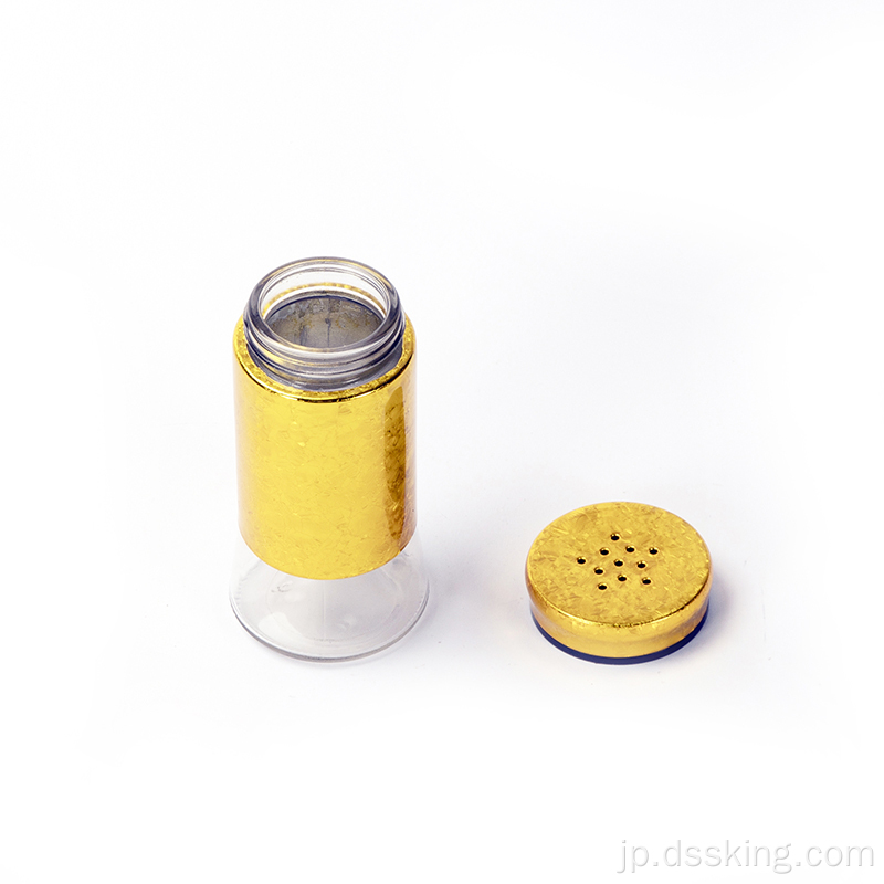 卸売キッチンプラスチックスパイスジャーと塩カスタムユニークなねじれたゴールドレッドジャーガラススパイスコンテナ瓶セット200ml