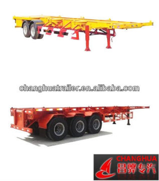 2 or 3 axle 20ft 40ft skeleton semi trailer used for equipment container transportation