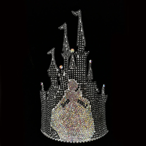 Princesa castelo rainha strass coroa tiara