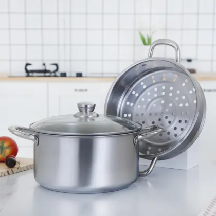 Double Layer Stainless Steel Food Steamer Pot