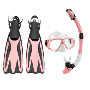 Maschera da snorkel secco anti-nebbia con pinne regolabili per la pesca e lo snorkeling