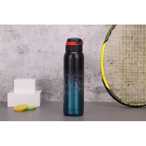 Tasse thermos de sport sous vide en acier inoxydable avec paille