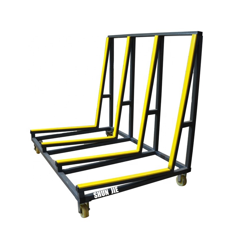 Portable One-sided Glass Transport Trolley for Load 500kg PVC Board Handling Cart