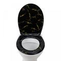 Sièges de toilette noire du Duroplaste en effet de paillettes à la poussière or