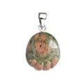 Unakite 22X25MM Children Foot Palm Gemstone Pendantfor Making Jewlery Handmade Cravd Feet