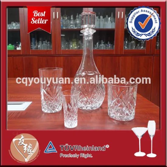 Beautiful glass globe decanter 900ml whiskey decanter set