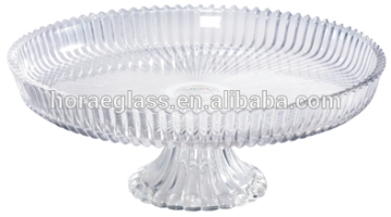 House use high quality glassware glass plate fruit glassware holder stage dish glass plate colored glass fruit plates