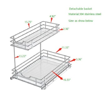 2 tier menarik kamar mandi di bawah wastafel organizer